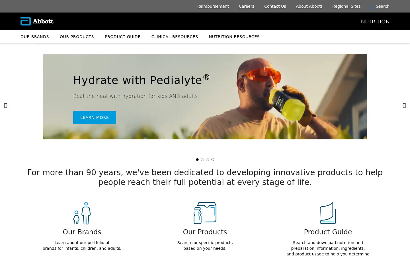 Screenshot of abbottnutrition.com