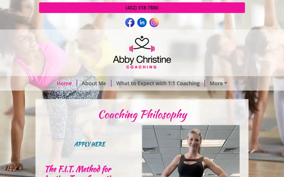 Screenshot of abbychristinecoaching.com