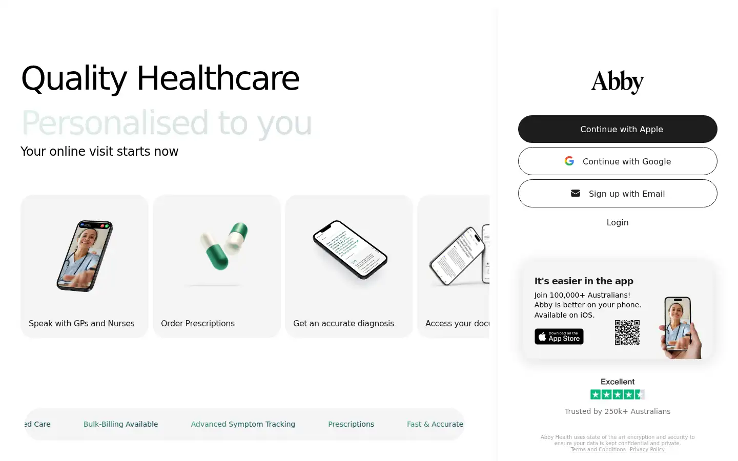 Screenshot of abbyhealth.app