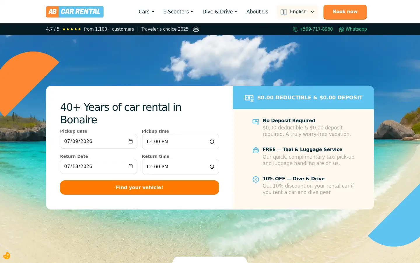 Screenshot of abcarrental.com
