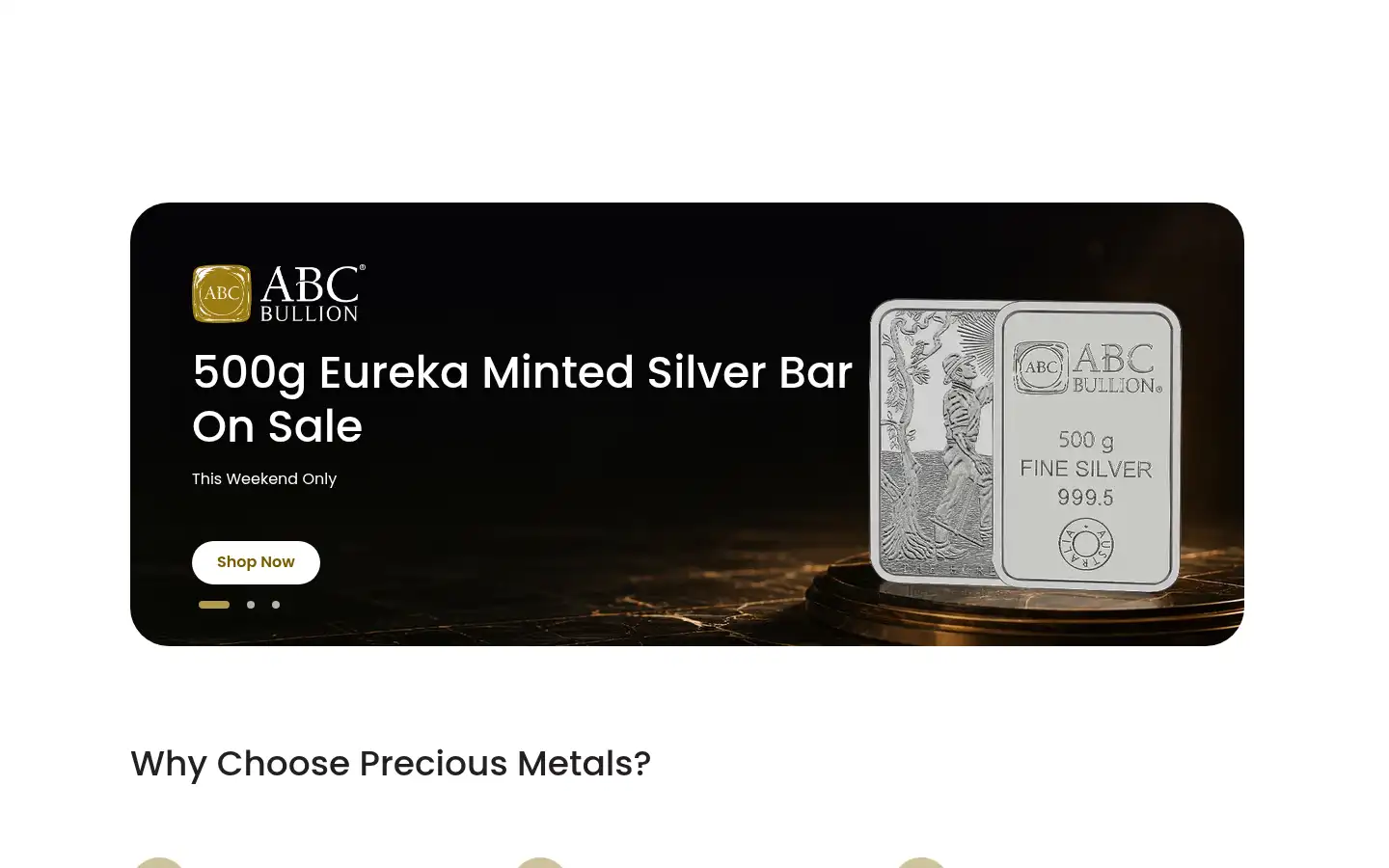 Screenshot of abcbullion.com.au