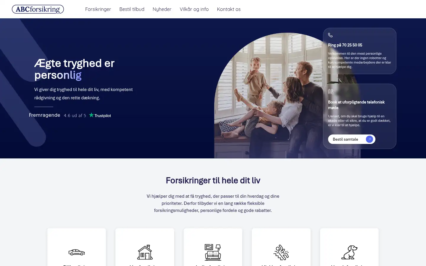 Screenshot of abcforsikring.dk