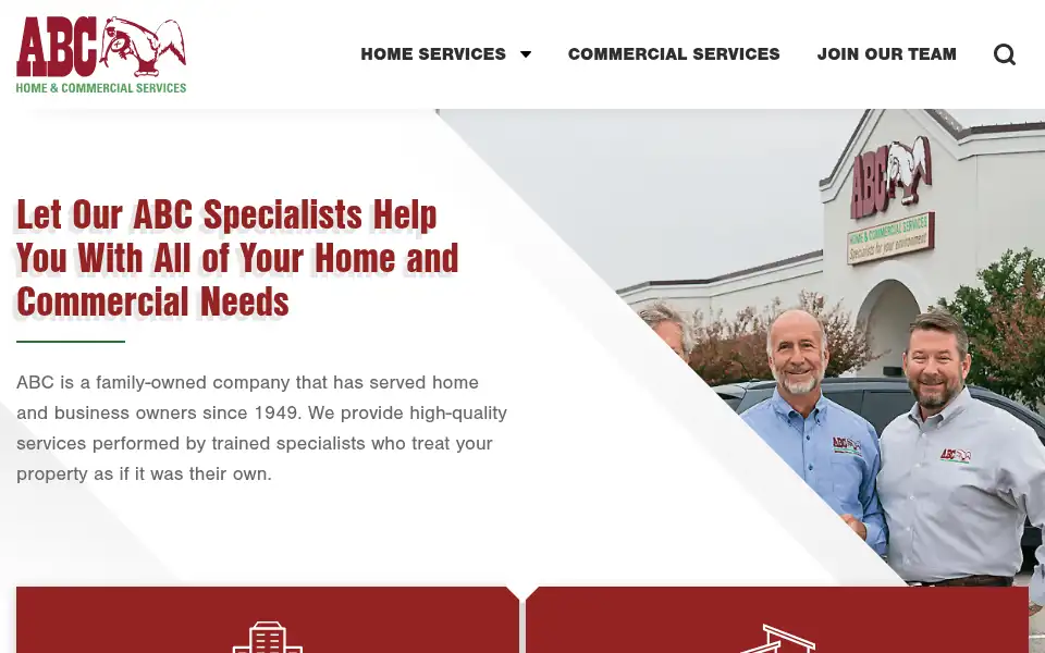 Screenshot of abchomeandcommercial.com
