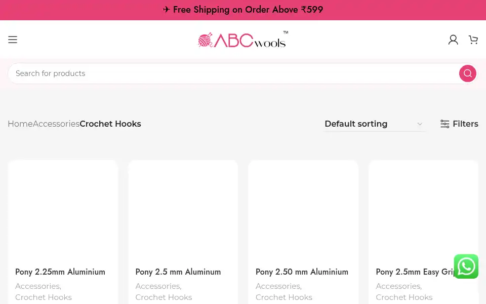Screenshot of abcwools.com