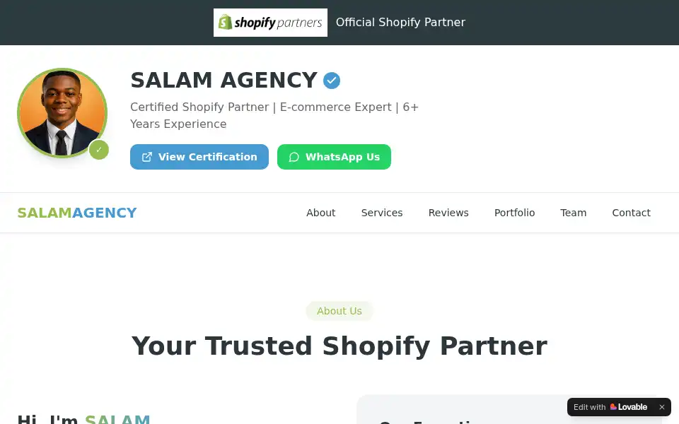 Screenshot of abdulsalam.lovable.app