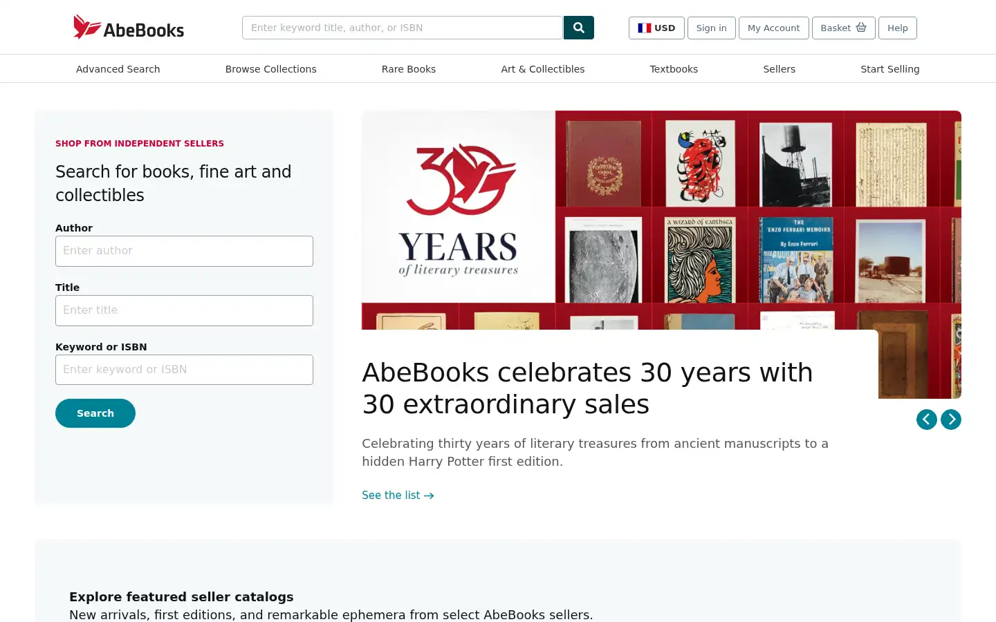 Screenshot of abebooks.com