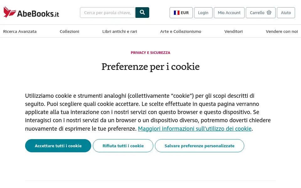 Screenshot of abebooks.it