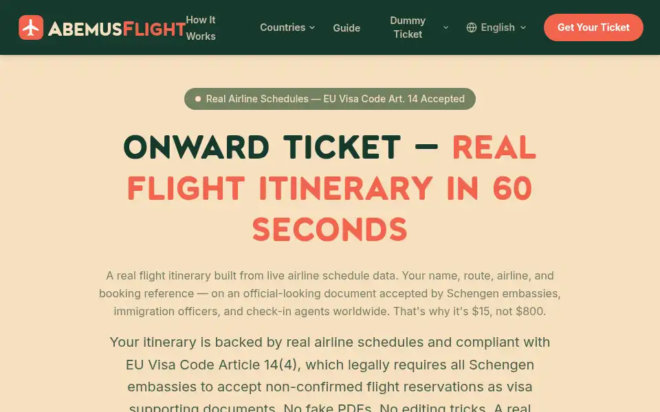 Screenshot of abemusflight.com