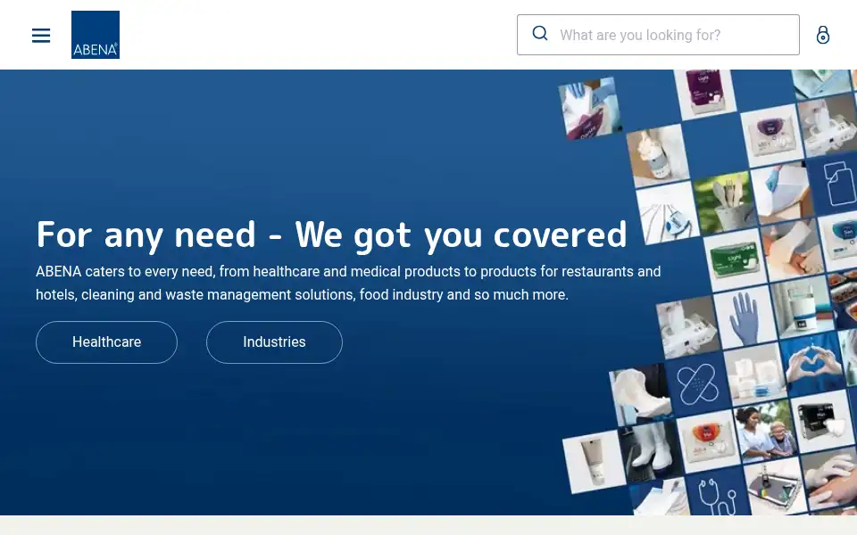 Screenshot of abena.co.uk