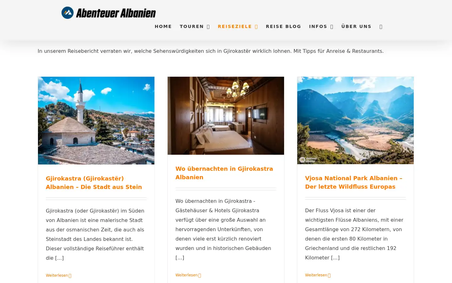 Screenshot of abenteueralbanien.de