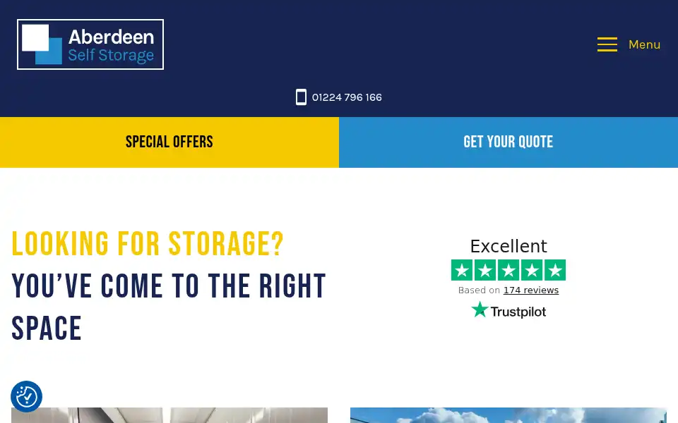 Screenshot of aberdeenselfstorage.co.uk