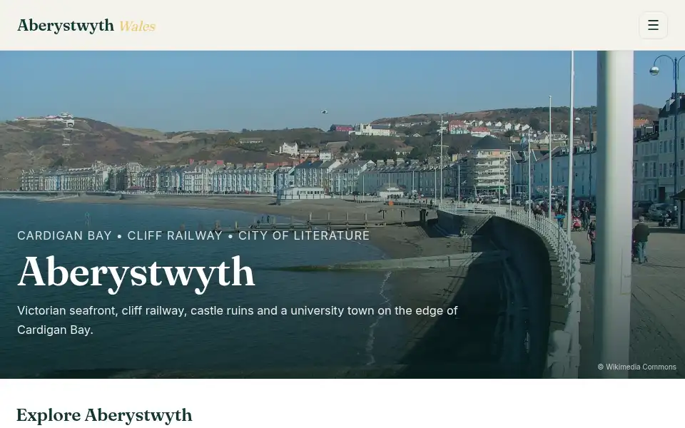 Screenshot of aberystwyth.com