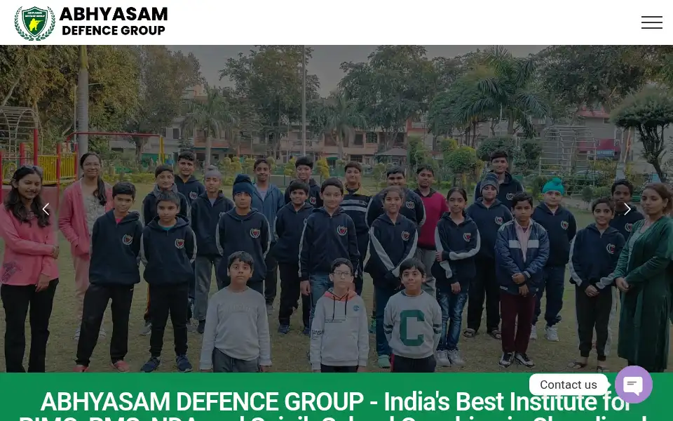 Screenshot of abhyasamdefencegroup.com