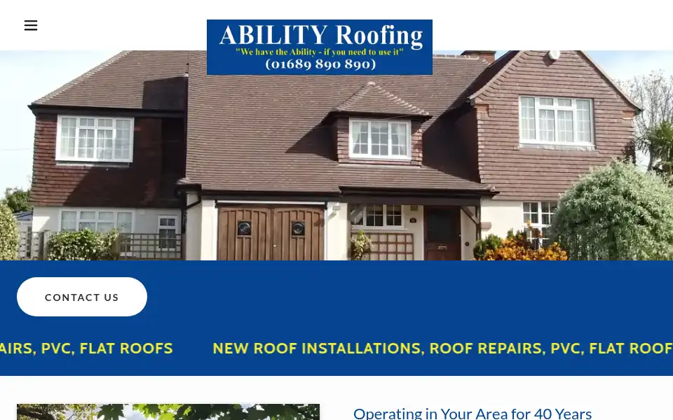 Screenshot of abilityroofing.com