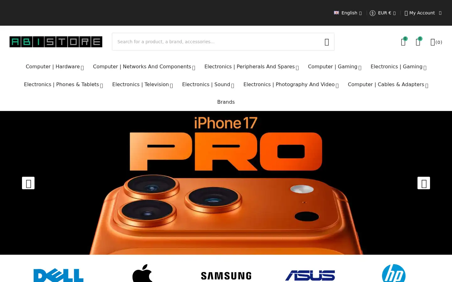 Screenshot of abistore.eu