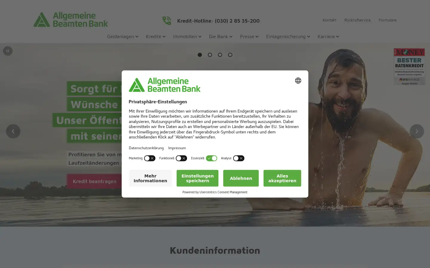 Screenshot of abkbank.de
