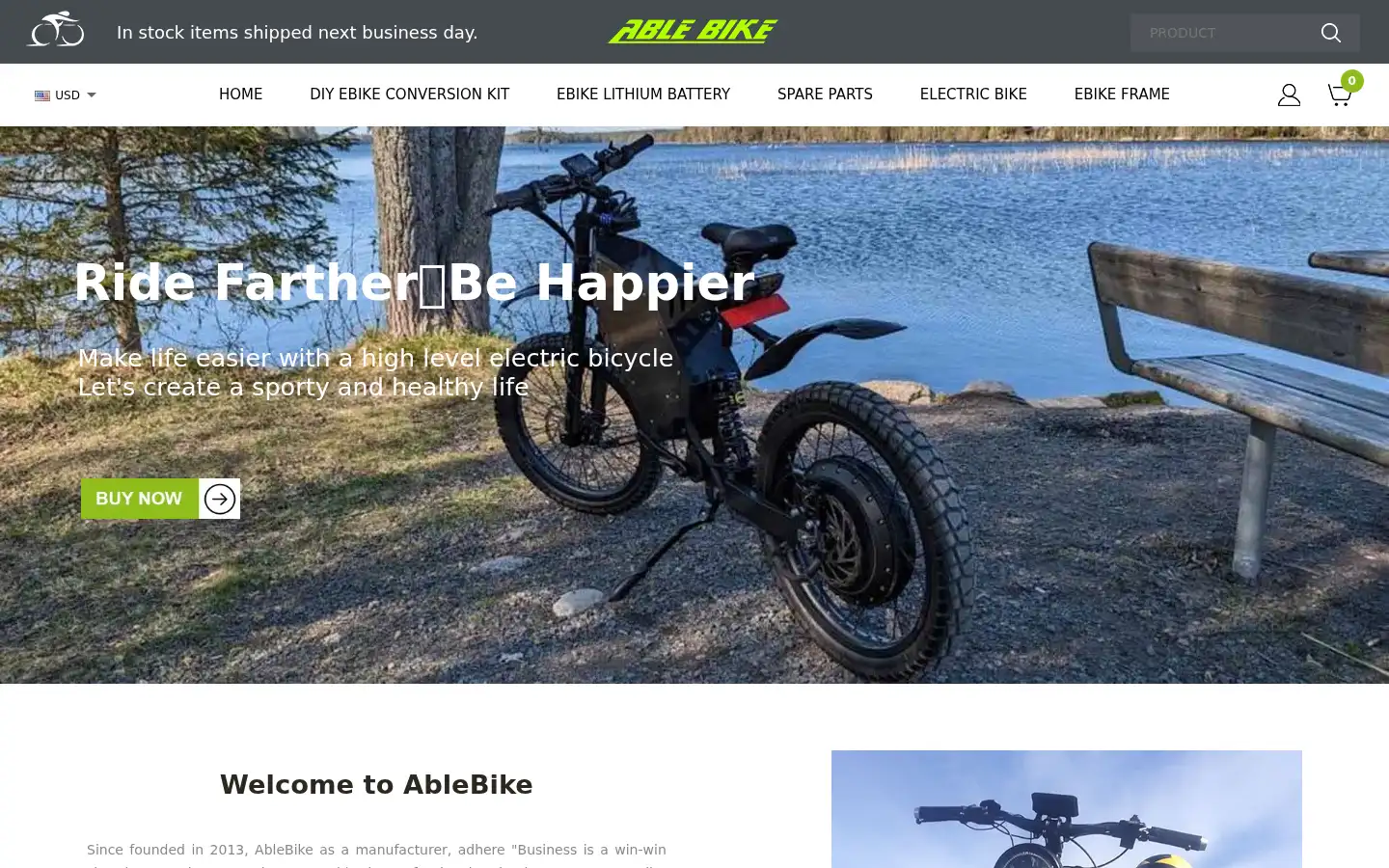 Screenshot of ablebike.com
