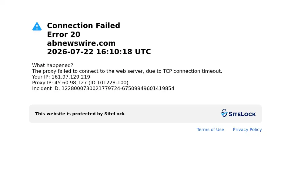 Screenshot of abnewswire.com