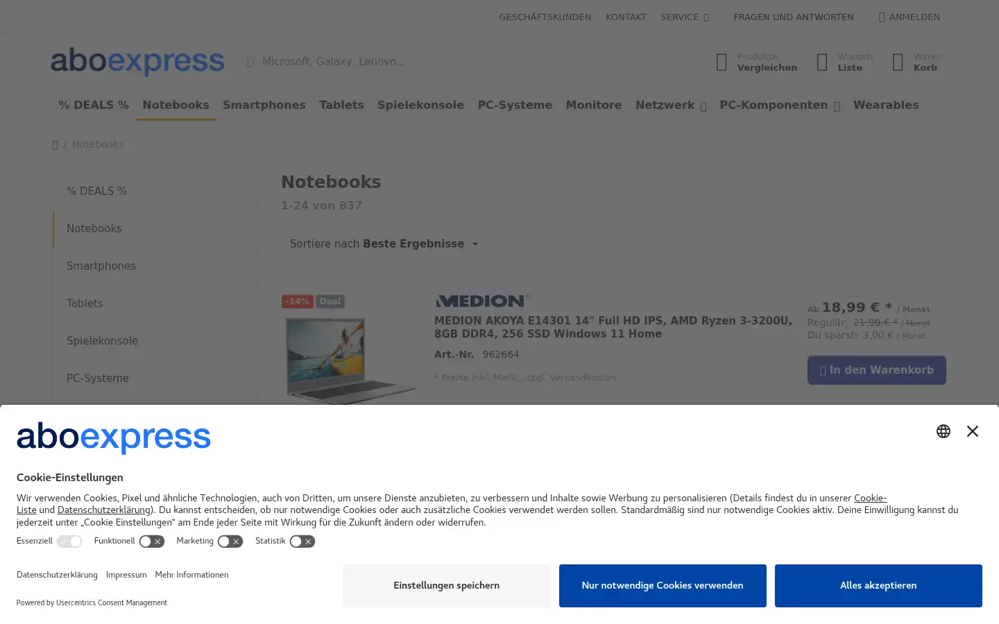 Screenshot of abo.express
