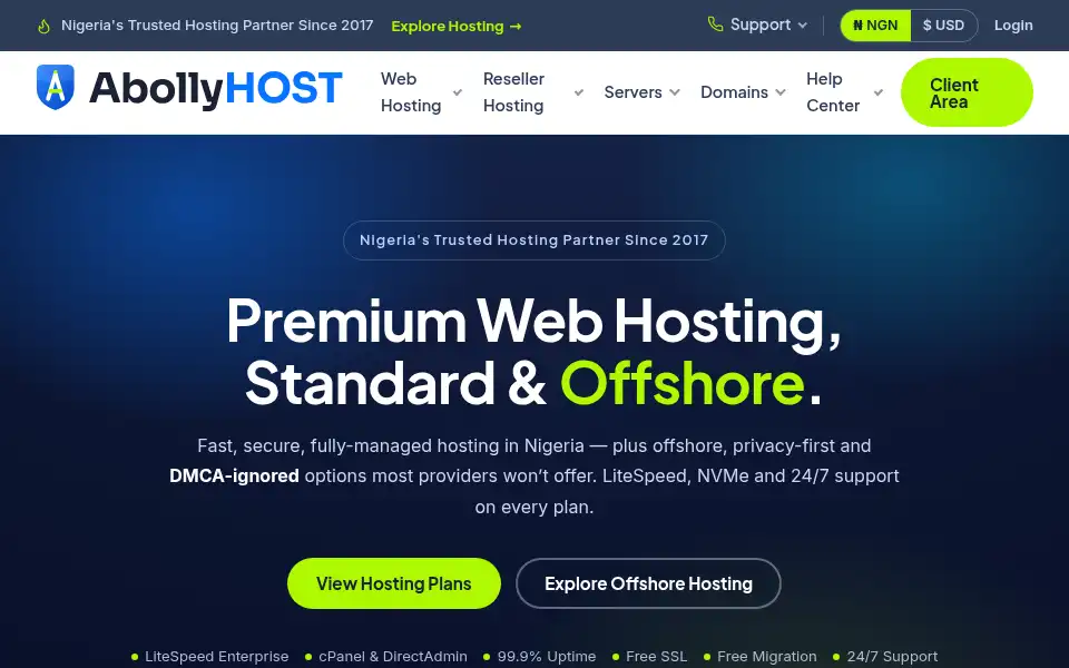 Screenshot of abollyhost.com