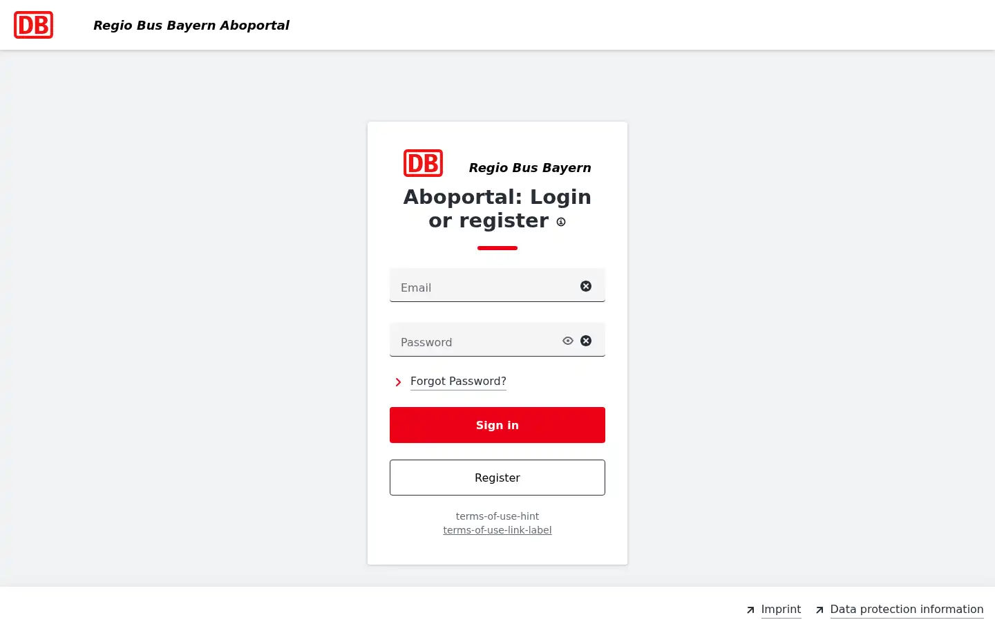 Screenshot of aboportal.dbregiobus-bayern.de