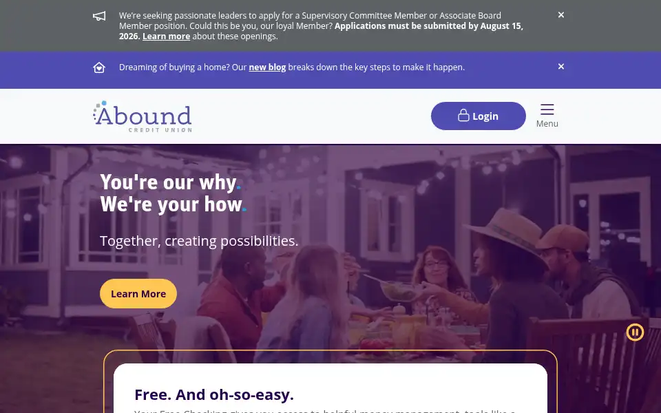 Screenshot of aboundcu.com