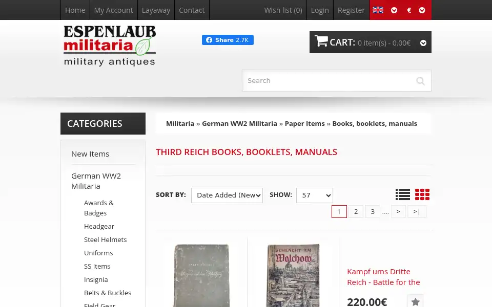 Screenshot of aboutww2militaria.com