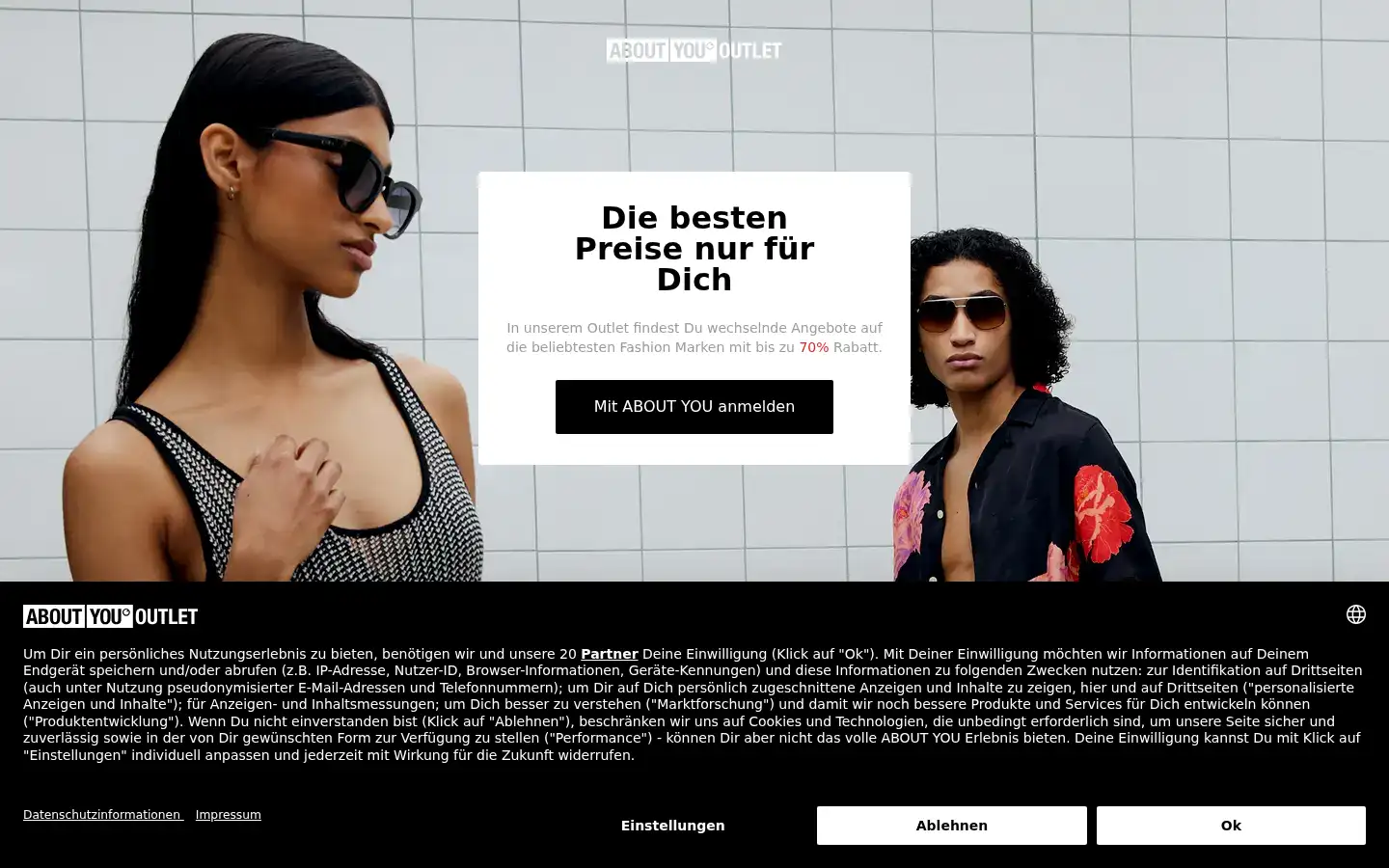 Screenshot of aboutyou-outlet.at