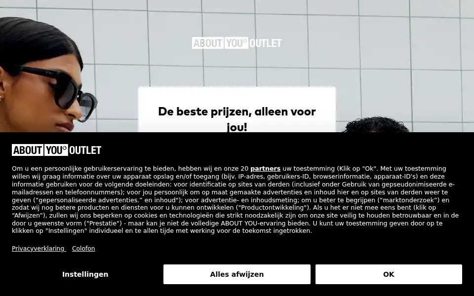 Screenshot of aboutyou-outlet.nl