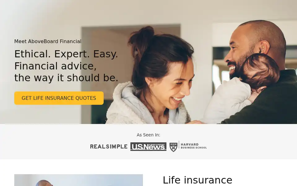 Screenshot of aboveboardfinancial.com