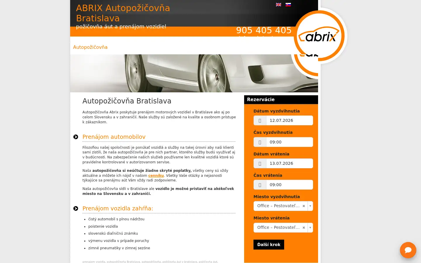 Screenshot of abrix.sk