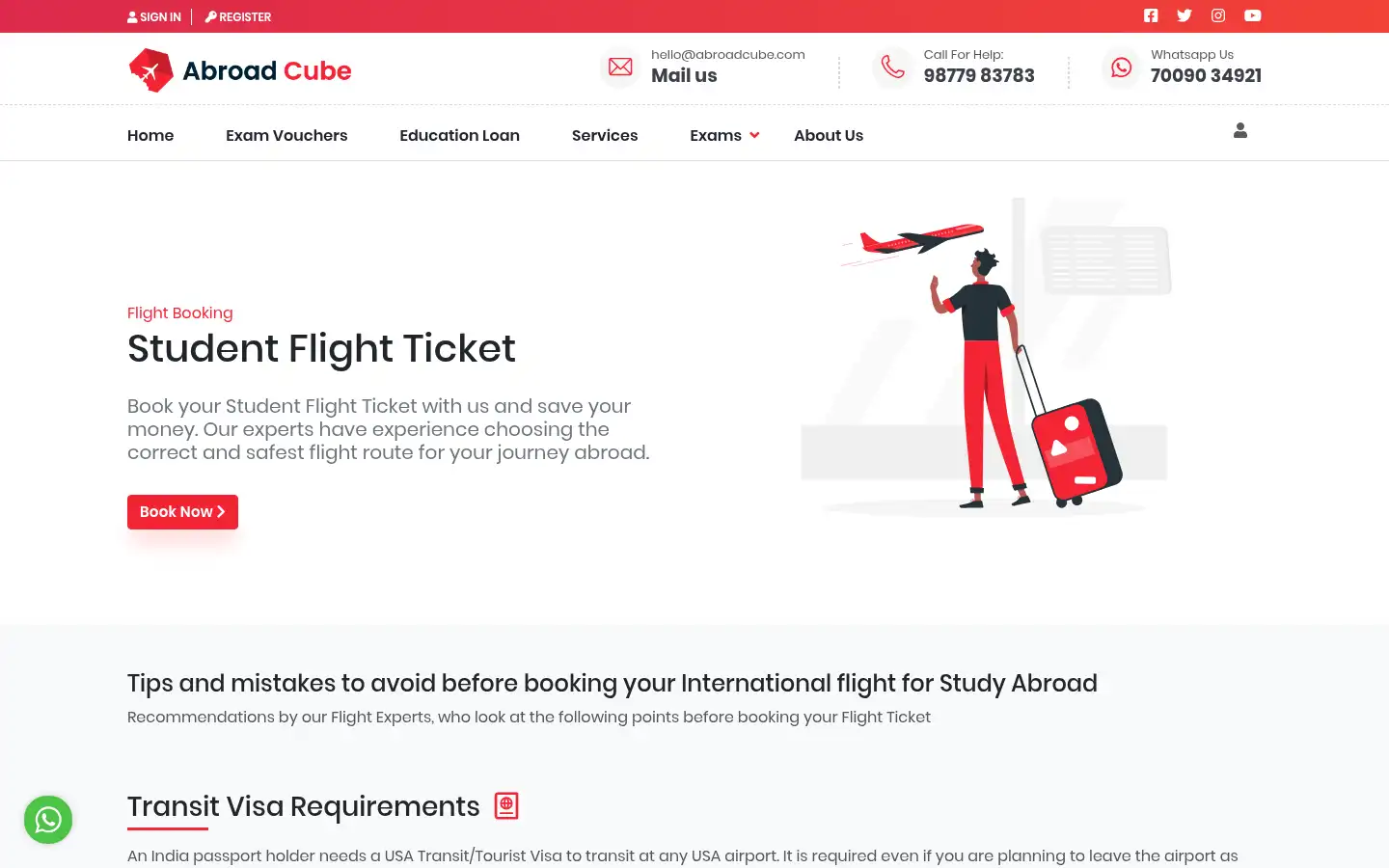 Screenshot of abroadcube.com
