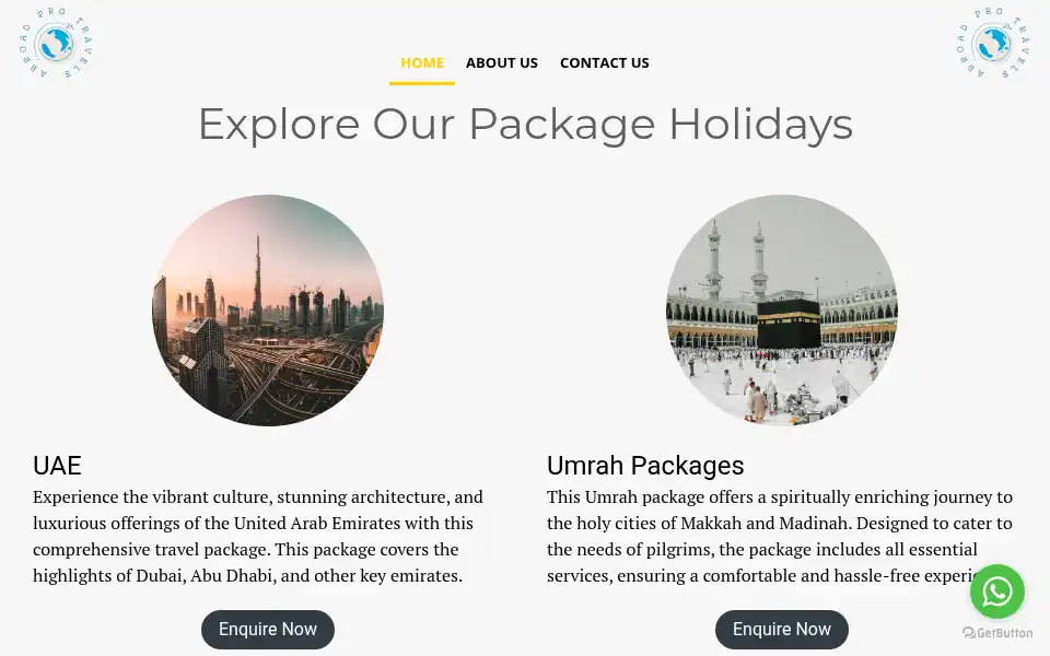 Screenshot of abroadprotravels.com