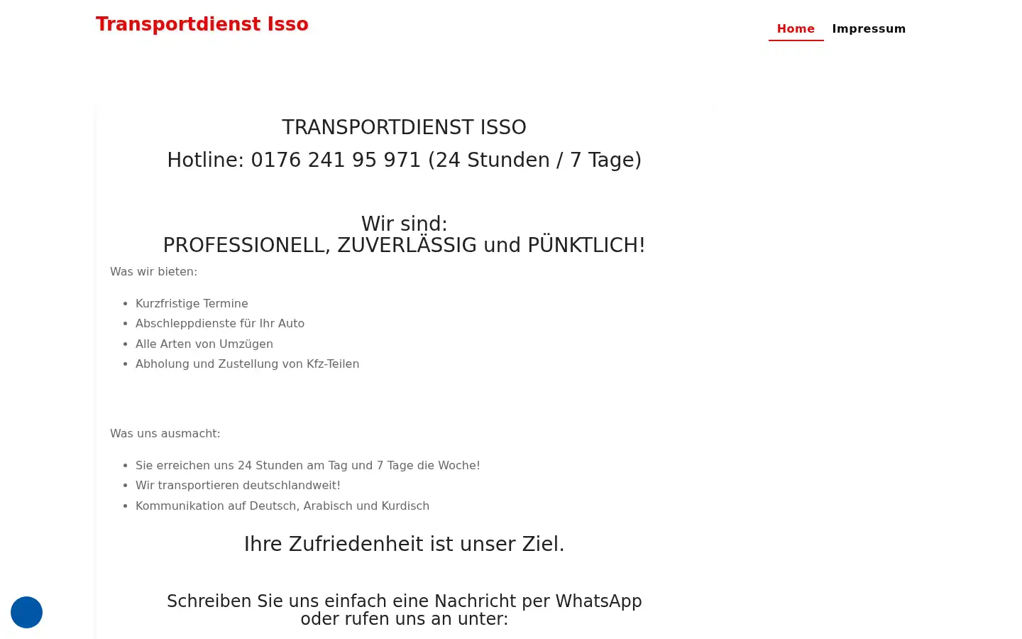 Screenshot of abschleppdienst-isso.de