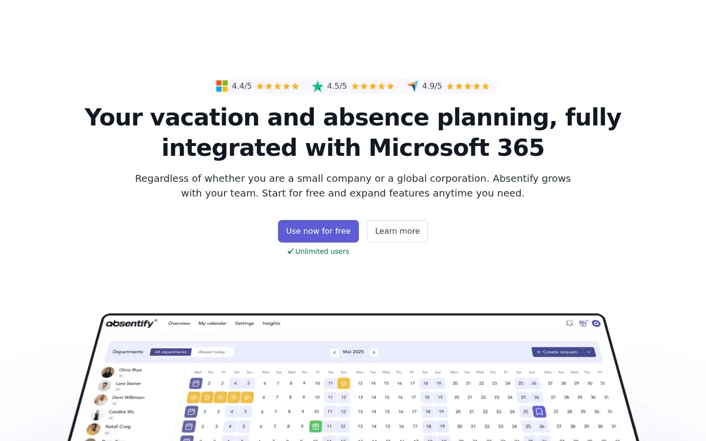 Screenshot of absentify.com