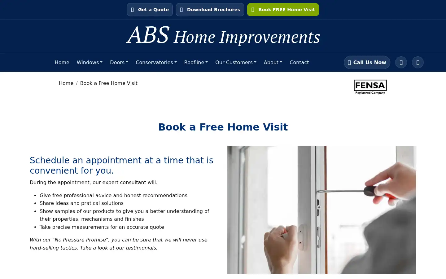 Screenshot of abshomeimprovements.co.uk