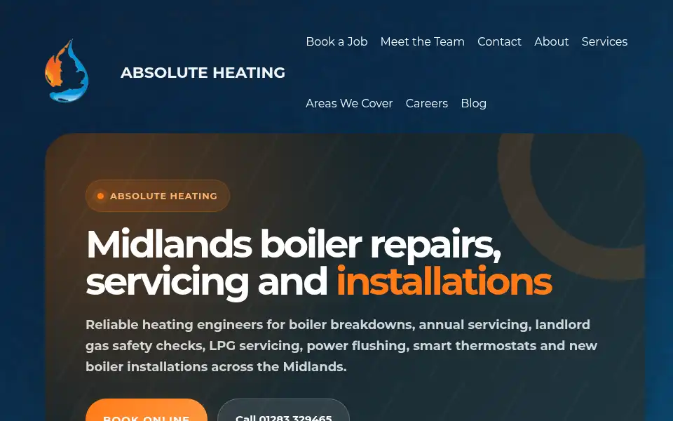 Screenshot of absolute-heating.co.uk