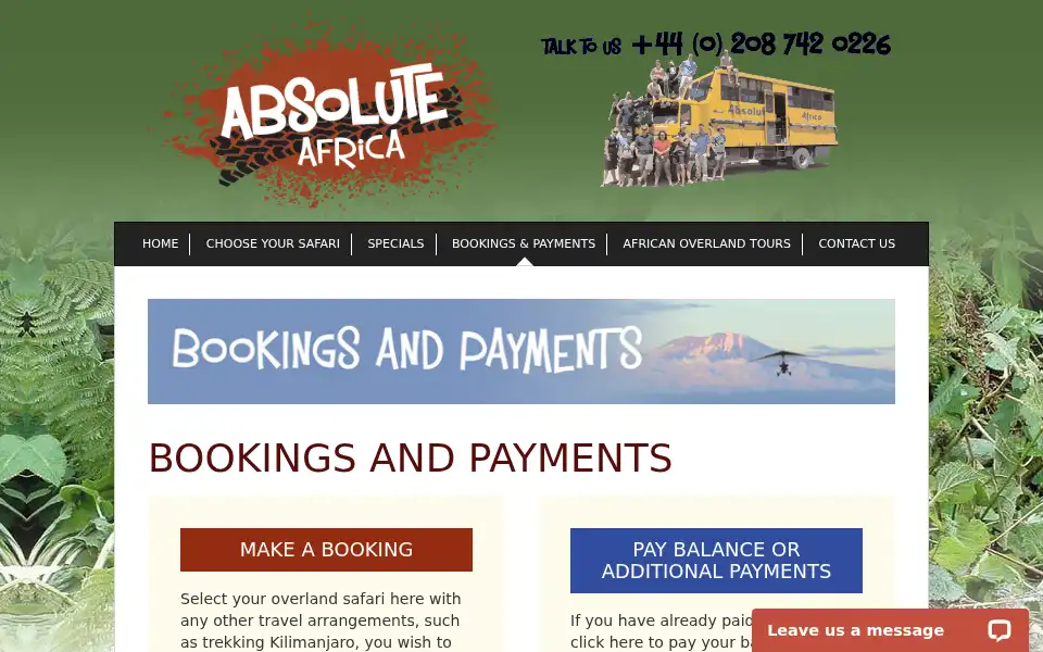 Screenshot of absoluteafrica.com