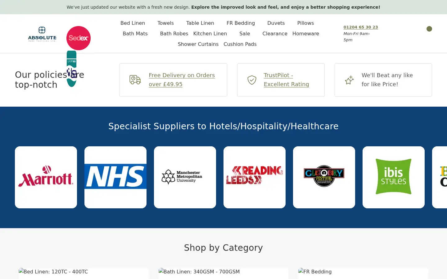 Screenshot of absolutehometextiles.co.uk