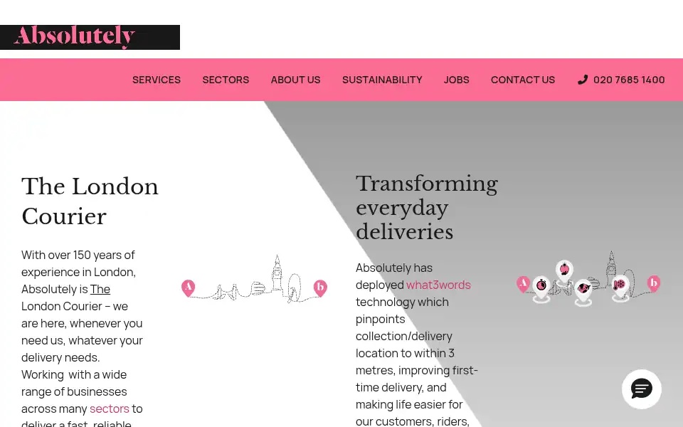 Screenshot of absolutelycourier.com