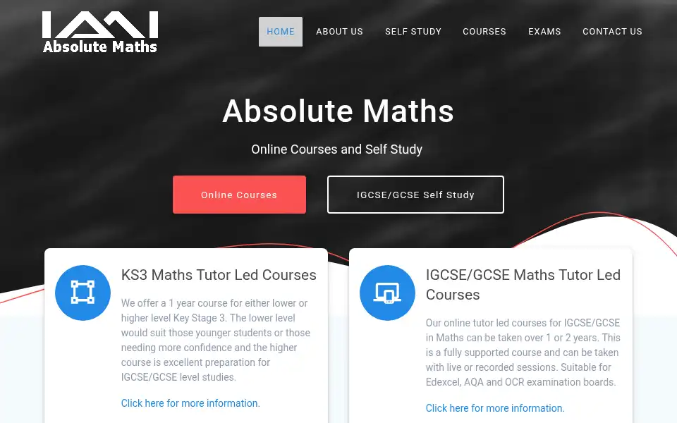 Screenshot of absolutemaths.co.uk