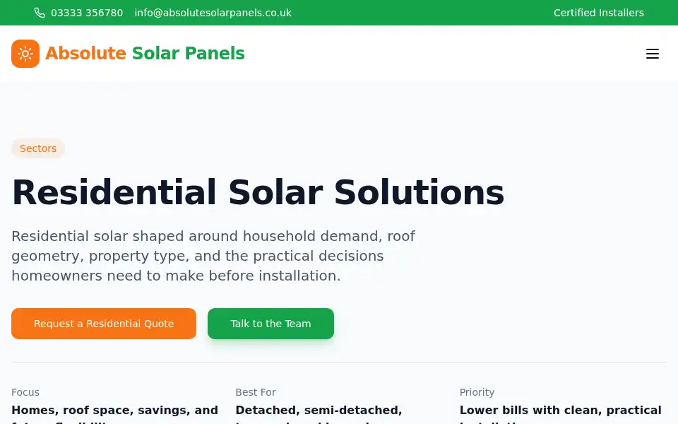 Screenshot of absolutesolarpanels.co.uk
