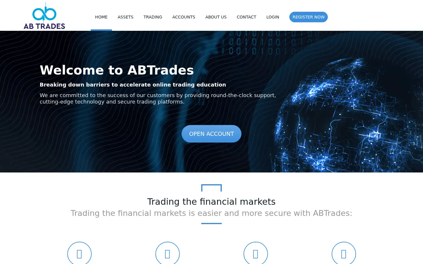 Screenshot of abtrades.com