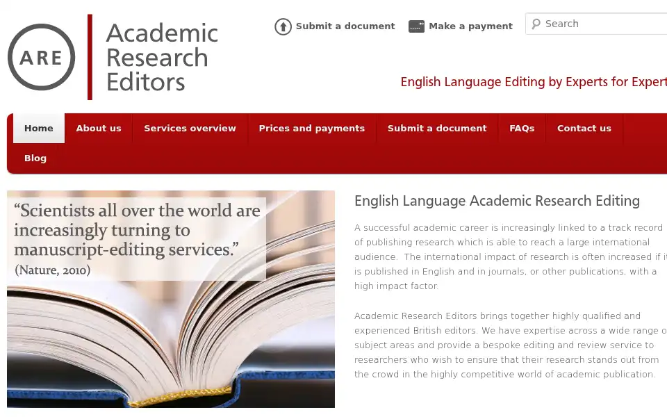Screenshot of academic-research-editors.com