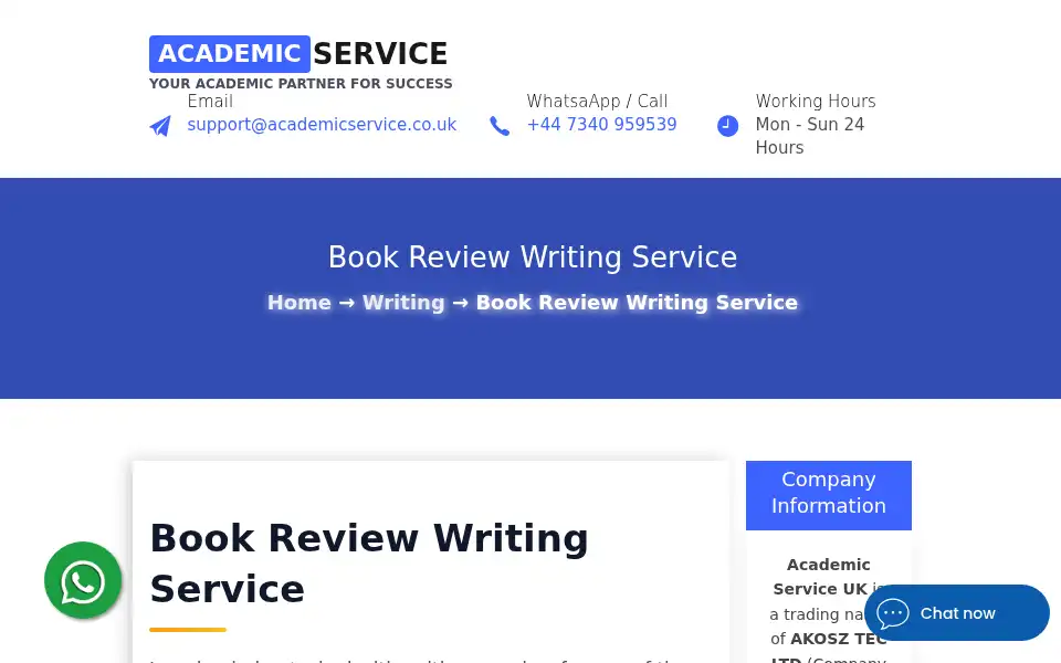 Screenshot of academicservice.co.uk