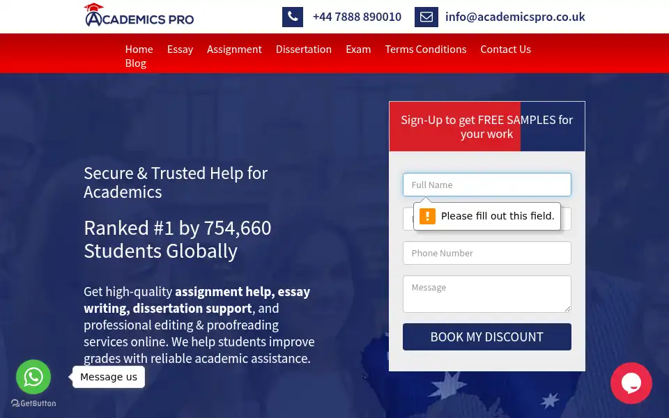 Screenshot of academicspro.co.uk