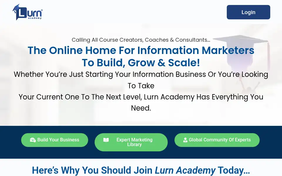 Screenshot of academy.lurn.com
