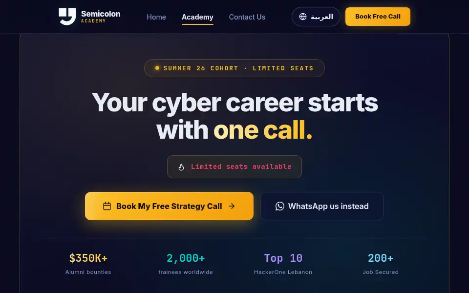 Screenshot of academy.semsec.org