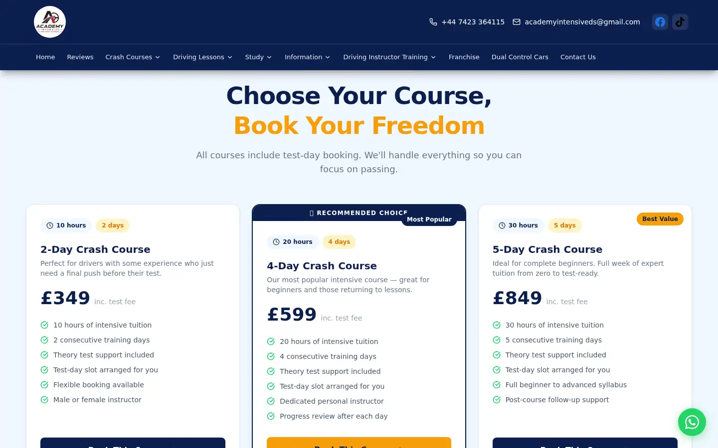 Screenshot of academyintensive.me.uk