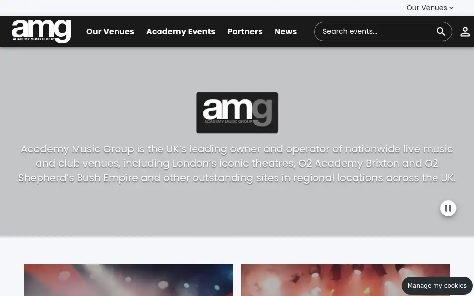 Screenshot of academymusicgroup.com